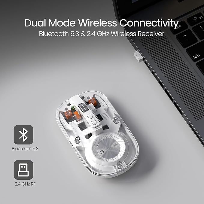Portronics Toad 8 Transparent Wireless Bluetooth Mouse