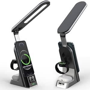 Amozo Wireless Charger 7-in-1 Foldable Compact Magnetic Mag-Safe for iPhone